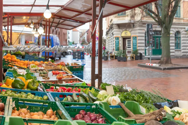 Ein Gem&uuml;sestand.